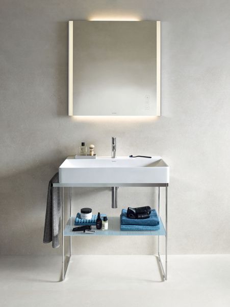 Duravit DuraSquare Waschtisch 80x47cm, ohne Überlauf, mit Wondergliss, mit nicht verschließbarem Ablaufventil, weiß 23538000411