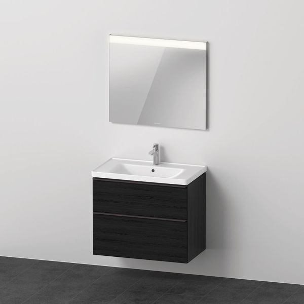 Duravit D-Neo Möbel-Set 80cm Waschtisch mit Waschtischunterschrank und rechteckigem Spiegel DE011301616