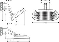 Vorschau: AXOR ShowerSphere Duschkopf 37x22cm 2 Strahlarten mit beweglichem Brausearm
