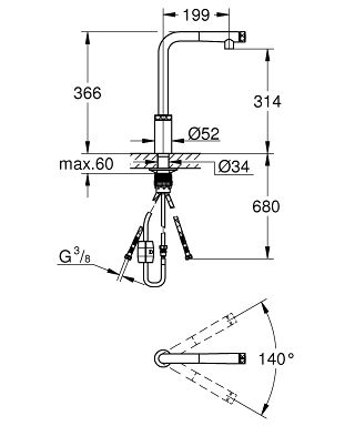 Grohe Minta SmartControl Spültischbatterie mit SmartControl