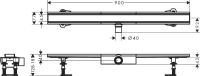 Vorschau: Hansgrohe RainDrain Compact Komplettset Duschrinne 90cm für flache Installation, edelstahl gebürstet 56168800