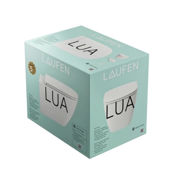 Laufen Lua Wand-WC Advanced Pack, spülrandlos, Silent flush, inkl. WC-Sitz, weiß