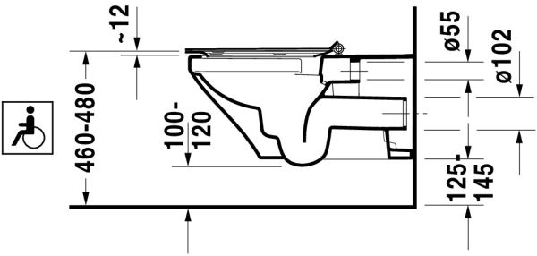 Duravit DuraStyle Wand-WC 70x37cm, rimless, weiß 2559092000