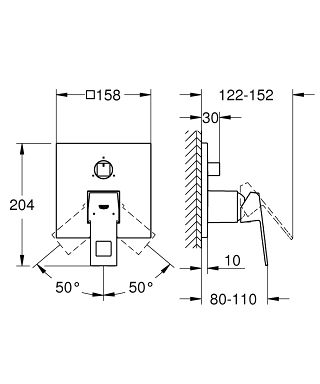 Grohe Eurocube Einhandbatterie mit 3-Wege Umstellung