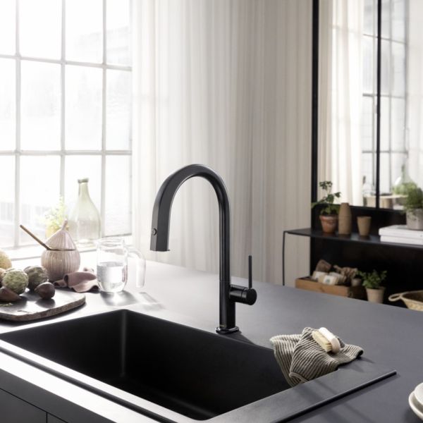 Hansgrohe Aqittura M91 FilterSystem 210, Ausziehauslauf, 1jet, schwarz 76803670
