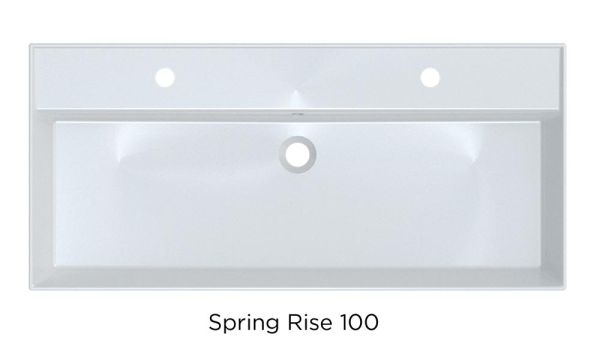 RIHO Spring Rise Waschtisch mit Waschtischunterschrank 100x46cm, 2 Hahnlöcher, 2 Schubladen
