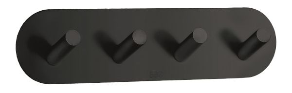 Smedbo selbstklebende Design Viererhakenleiste, schwarz matt BB1094