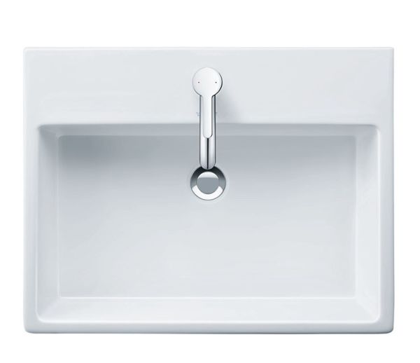 Duravit Vero Air Waschtisch 60x47cm, mit 1 Hahnloch, mit Überlauf, WonderGliss, geschliffen, weiß 23506000271
