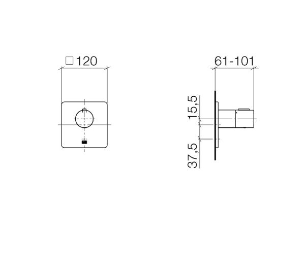 Dornbracht LULU xTOOL Unterputz-Thermostat ohne Mengenregulierung, 1/2" platin gebürstet