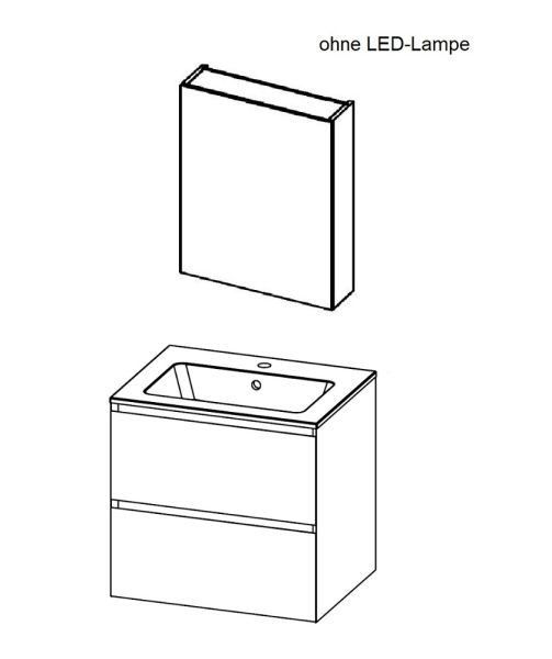 RIHO Spring Dew Waschtisch mit Unterschrank 60x46cm & Spiegelschrank