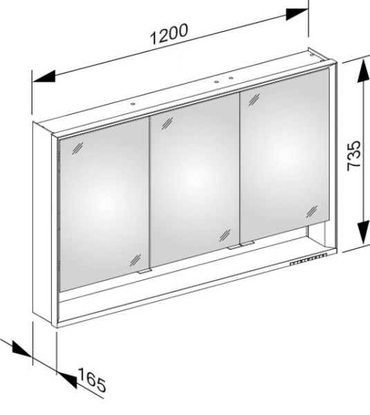 Keuco Royal Lumos Spiegelschrank für Wandvorbau 120x73,5cm