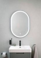 Vorschau: Laufen Base 2.0 Spiegel oval 60x85cm mit Aluminiumrahmen in schwarz matt