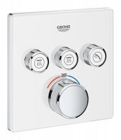 Vorschau: Grohe Grohtherm SmartControl Thermostat, 3 Absperrventile, eckig, chrom/moon white
