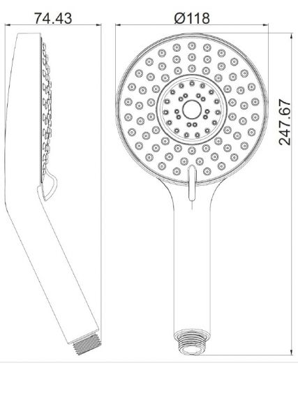 Avenarius Shower Handbrause Ø12cm, 5 Stahlarten, chrom