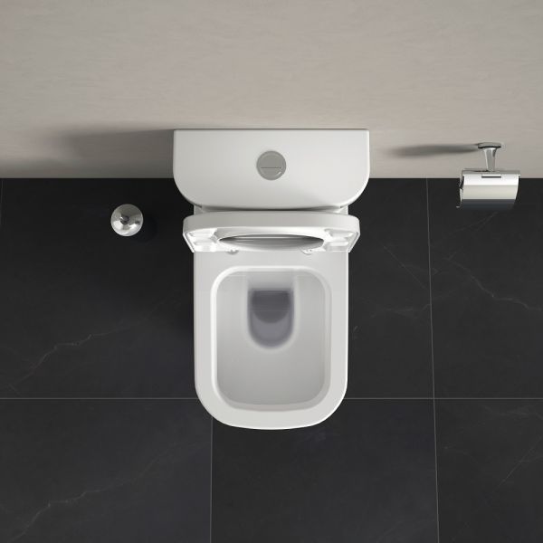 Duravit Happy D.2 Stand-WC für Kombination, Tiefspüler, WonderGliss, weiß