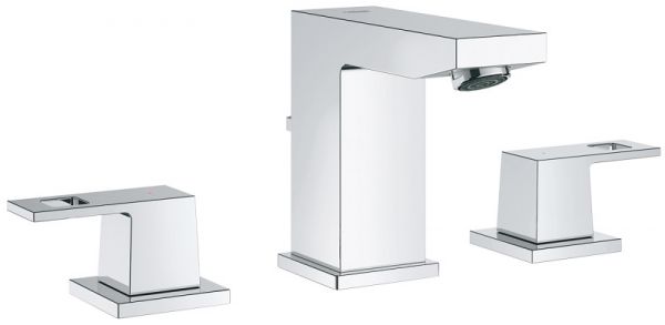 Grohe Eurocube 3-Loch-Waschtischbatterie mit Ablaufgarnitur, S-Size 20351000 chrom