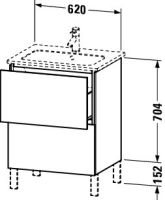 Vorschau: Duravit L-Cube Waschtischunterschrank bodenstehend 62x48cm mit 2 Schubladen für ME by Starck 233663