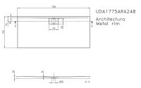 Vorschau: Villeroy&Boch Architectura MetalRim Duschwanne inkl. Antirutsch (VILBOGRIP),170x75cm, weiß, techn. Zeichnung