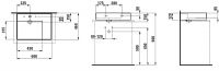 Vorschau: Laufen Kartell Aufsatz-Waschtisch wandmontiert, Ablage rechts 60x46cm