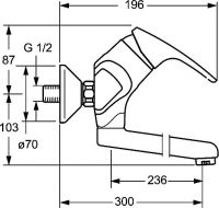 Vorschau: Hansa Hansamix Wasch-/Spültisch-Einhand-Wandbatterie, 300mm, schwenkbar, chrom