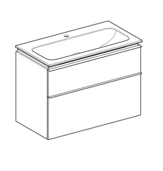 Geberit iCon Set Slim Waschtisch mit Waschtischunterschrank mit 2 Auszügen Breite 90cm _1