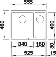 Vorschau: Blanco SILGRANIT® Subline 340/160-U Küchenspüle ohne Ablauffernbedienung, Becken rechts