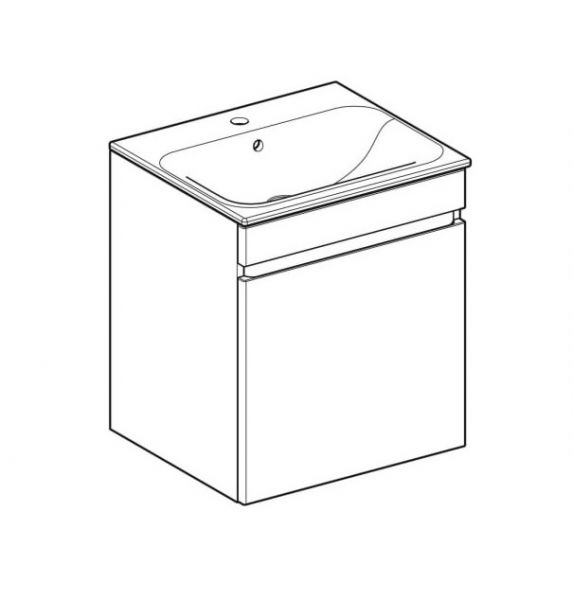 Geberit Renova Plan Set Möbelwaschtisch mit 1 Schublade, mit Waschtischunterschrank, 55cm_1