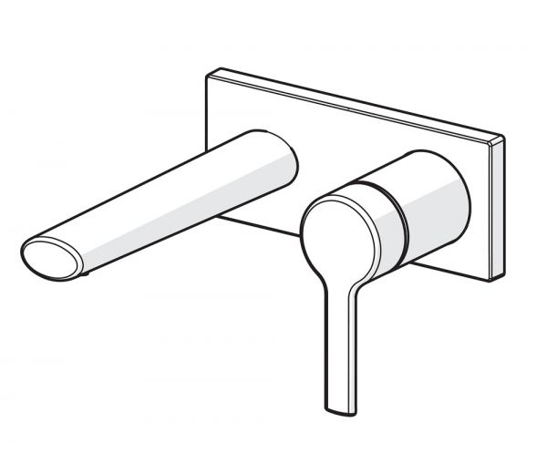 Hansa Hansaronda Fertigmontageset Waschtischarmatur, Rosette eckig, chrom