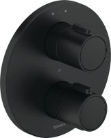 Vorschau: Duravit Duschthermostat rund, Unterputz mit Grundkörper, schwarz matt