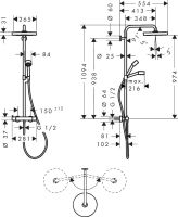 Vorschau: AXOR One Duschsystem mit Thermostat & Duschkopf 280, 1 Strahlart, wassersparend