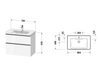 Vorschau: Duravit D-Neo Möbelset 80cm Waschtisch mit Unterschrank DE01210