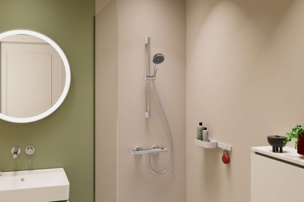 hansgrohe Activera S Duschset 95 1jet EcoSmart mit Duschstange 65cm, chrom