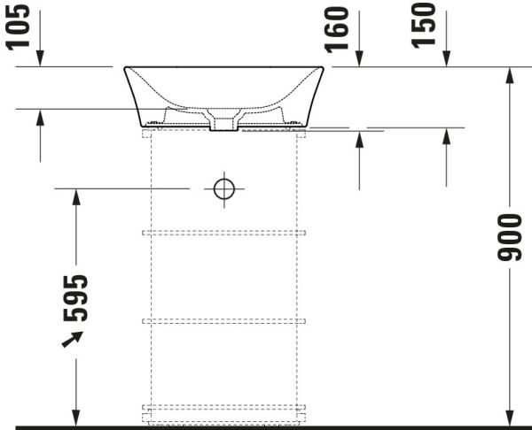 Duravit White Tulip Waschtisch Ø50cm, ohne Überlauf, mit Ablaufventil, WonderGliss, weiß 23655000701