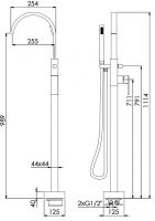 Vorschau: Steinberg Serie 135 Freistehende Wanne Brause-Einhebelmischer-Armatur, einfüßig, matt black