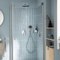 Vorschau: Grohe Start Duschsystem rund mit Thermostat, Vitalio Start Kopfbrause, chrom 25292000