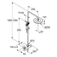Vorschau: Kludi Freshline Thermostat Dual Shower System für Wandmontage, chrom