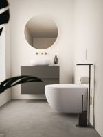 Cosmic Flat Stand-Toilettenbürstenhalter mit Rollenhalter, schwarz matt WJC512A0097036