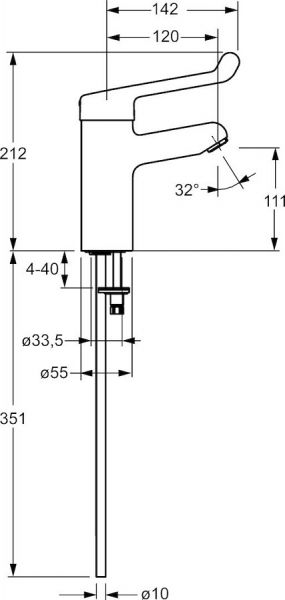 Hansa Hansamedipro Waschtisch-Einhand-Sicherheitsbatterie, chrom