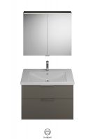Vorschau: Burgbad Eqio Badmöbel-Set 93cm, Spiegelschrank, Keramik-Waschtisch und WT-Unterschrank