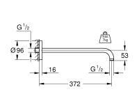 Vorschau: Grohe Rainshower Brausearm, 37cm, chrom
