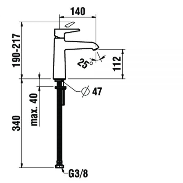 Laufen VAL Einhand-Waschtischmischer ohne Ablaufventil, chrom H3113810041201_1