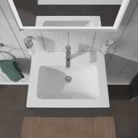 Duravit ME by Starck Waschtisch 63x49cm, mit Hahnloch, mit Überlauf, WonderGliss, weiß 23366300001