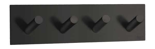 Smedbo selbstklebende Design Viererhakenleiste, schwarz matt BB1096