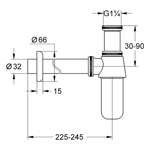 Grohe Geruchsverschluss 1 1/4", chrom