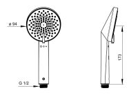 Vorschau: Hansa Hansaclassicjet Handbrause, 3-strahlig, chrom