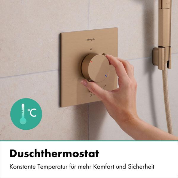 hansgrohe Ecostat Comfort E Thermostat Unterputz für 1 Funktion, brushed bronze