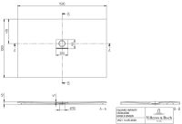 Vorschau: Villeroy&Boch Squaro Infinity Quaryl®-Duschwanne, flächenbündiger Einbau, 150x100cm, techn. Zeichnung