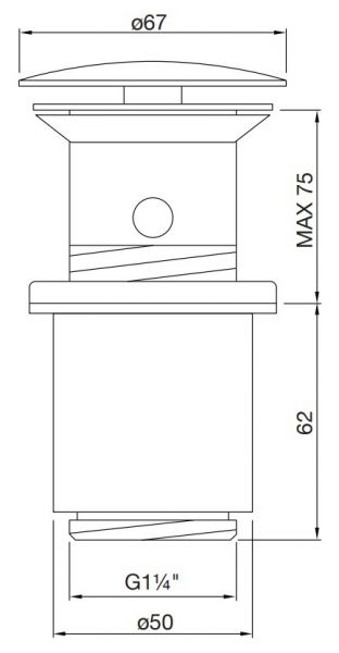 Steinberg Serie 100 Ablaufgarnitur mit Druckverschluss für Waschbecken mit Überlauf