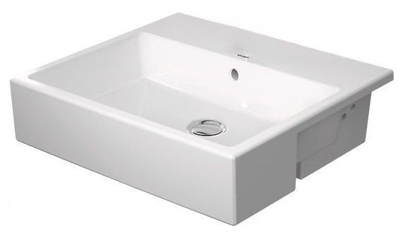 Duravit Vero Air Einbauwaschtisch 55x45,5cm, ohne Hahnloch, mit Überlauf, WonderGliss, weiß