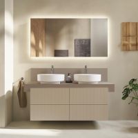 Duravit Balcoon Waschtischunterschrank 120x57x53,4cm für 2 Aufsatzbecken, sandbeige matt 